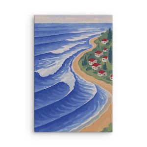 Classic Rincon | Santa Barbara, CA | Canvas Print | Vintage Style Surf Art | Coastal Print | Unframed