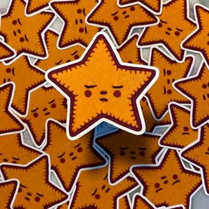 Sleepy Star Patch Sticker: Cottagecore Fairy Art