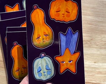 Fall Harvest Sticker Sheet | Waterproof Vinyl, Whimsy Stickers for Journaling or Gifts