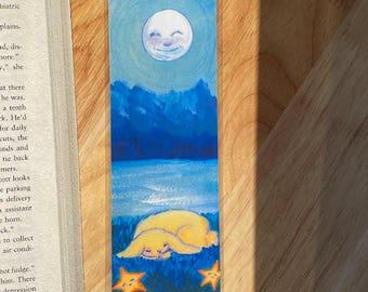 Bunny Bookmark: Laminated Whimsical Illustration, Book Lover Gift