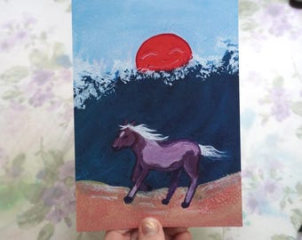 Wild Banker Pony Art Print: Ocracoke Island Gouache Illustration