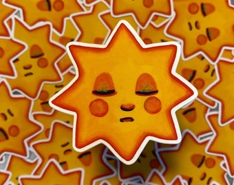 Sleepy Sun Sticker: Cottagecore Journal Scrapbooking Art
