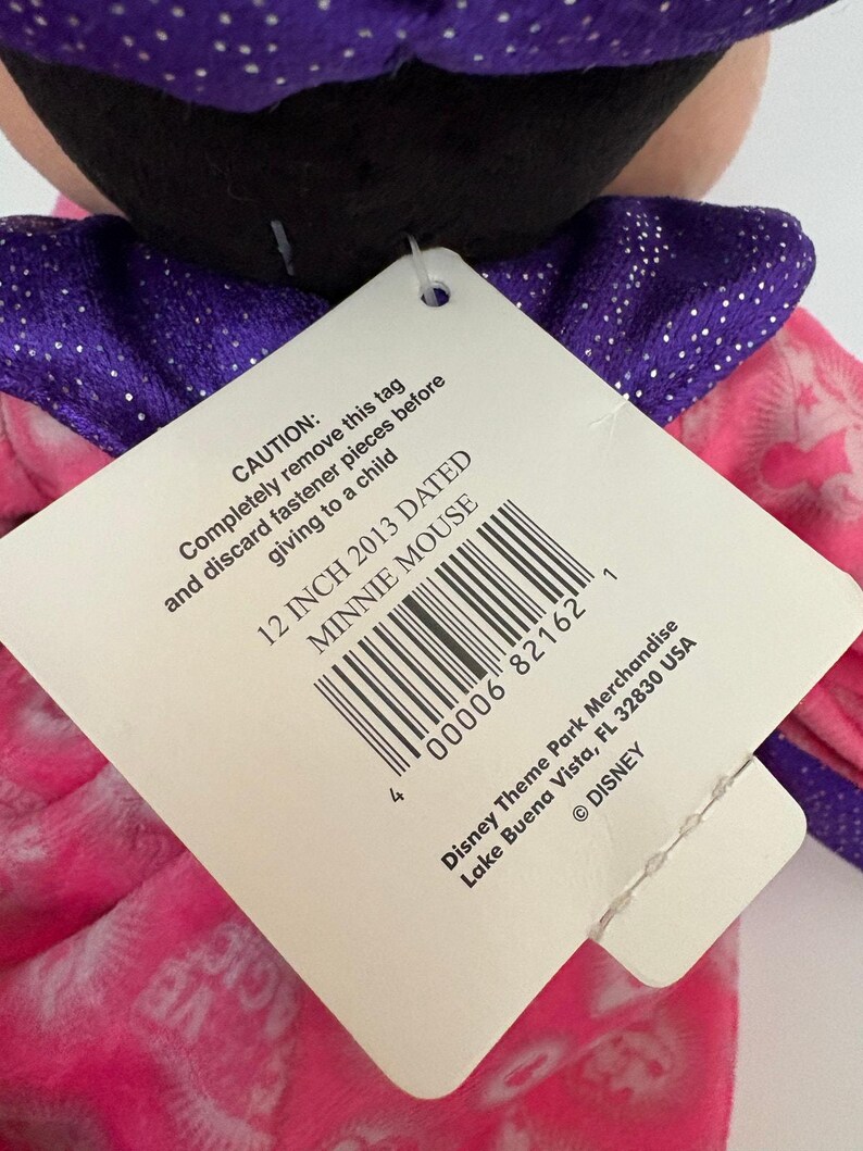 Peluche de Minnie Mouse de Disney Parks 2013 Aprendiz de brujo 12 pulgadas Nuevo con etiqueta imagen 4