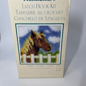 Wonder Art by Caron Pony Latch Hook Kit 12&quot;x12&quot; 2012 with Hook Brand New
