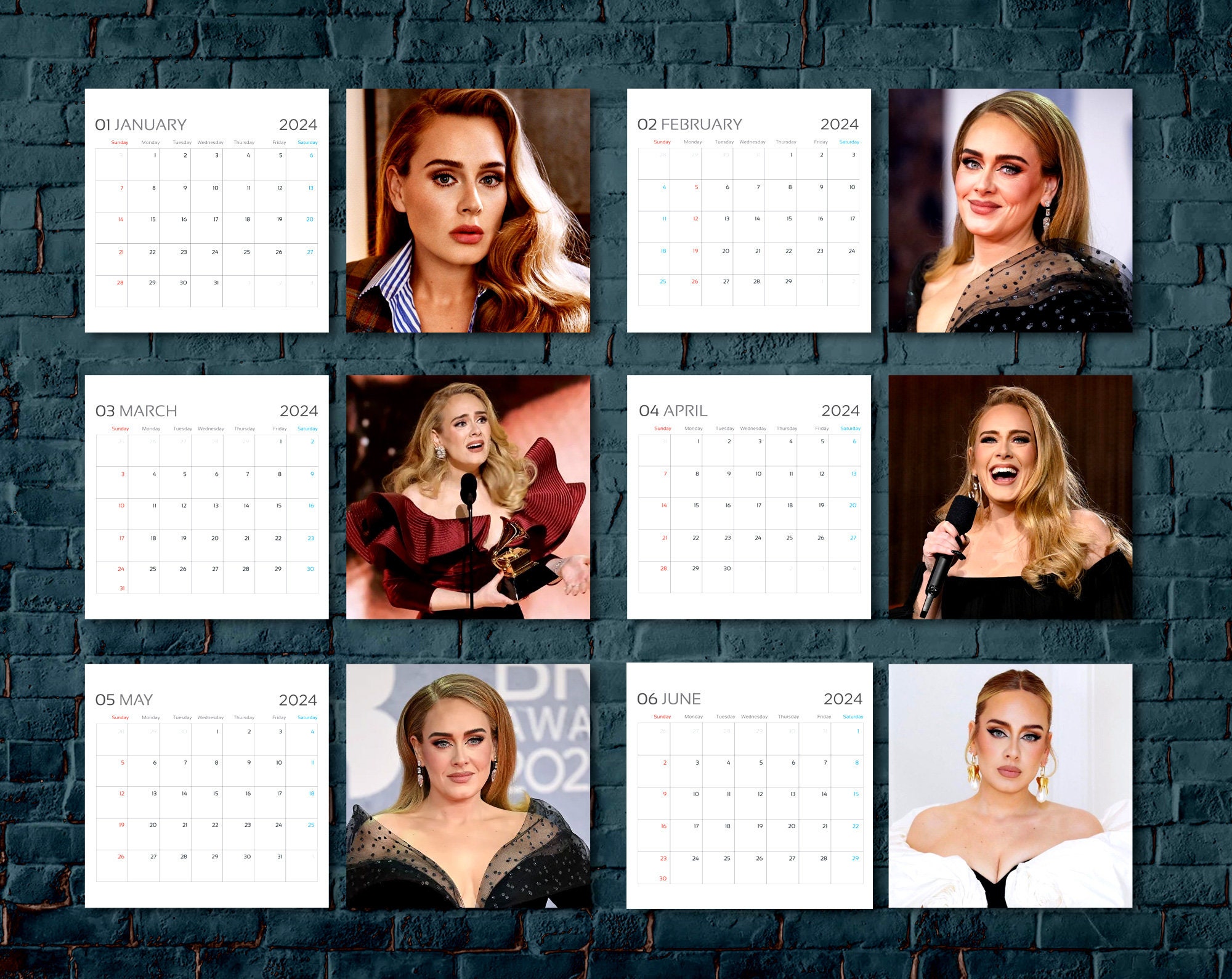 Adele Calendar 2024 Celebrity Calendar 2024 sold by Approved Workday