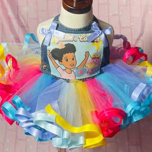 gracie girl birthday themed overall ribbon trimmed tutu set ready to ship size 18m