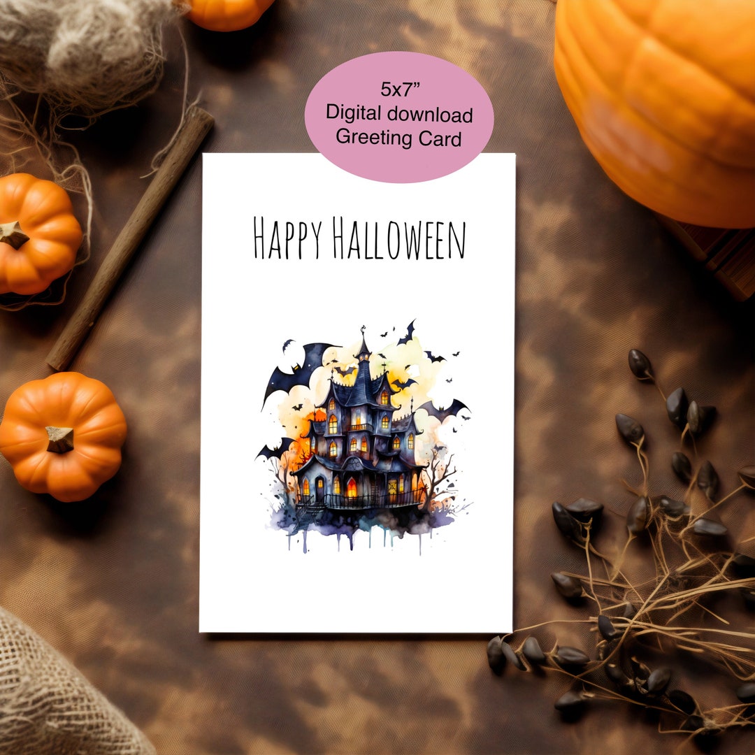 Happy Halloween Card Printable Printable Halloween Card Etsy Happy Halloween Card Printable Printable Halloween Card Etsy