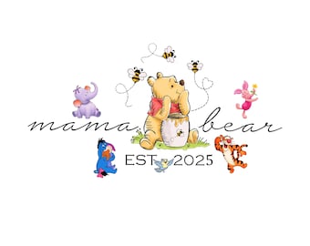 Mama Bear Winnie the Pooh PNG Bundle: Family Design (Digital Download)