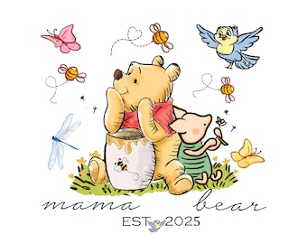 Diseños PNG de Winnie the Pooh y Piglet a cuadros: Dibujos animados clásicos (Descarga digital)