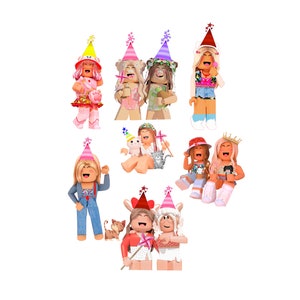 Roblox girls for parties and birthdays png svg roblox  girls png svg 300 dpi with clear background .customise files 2 birthday text to use