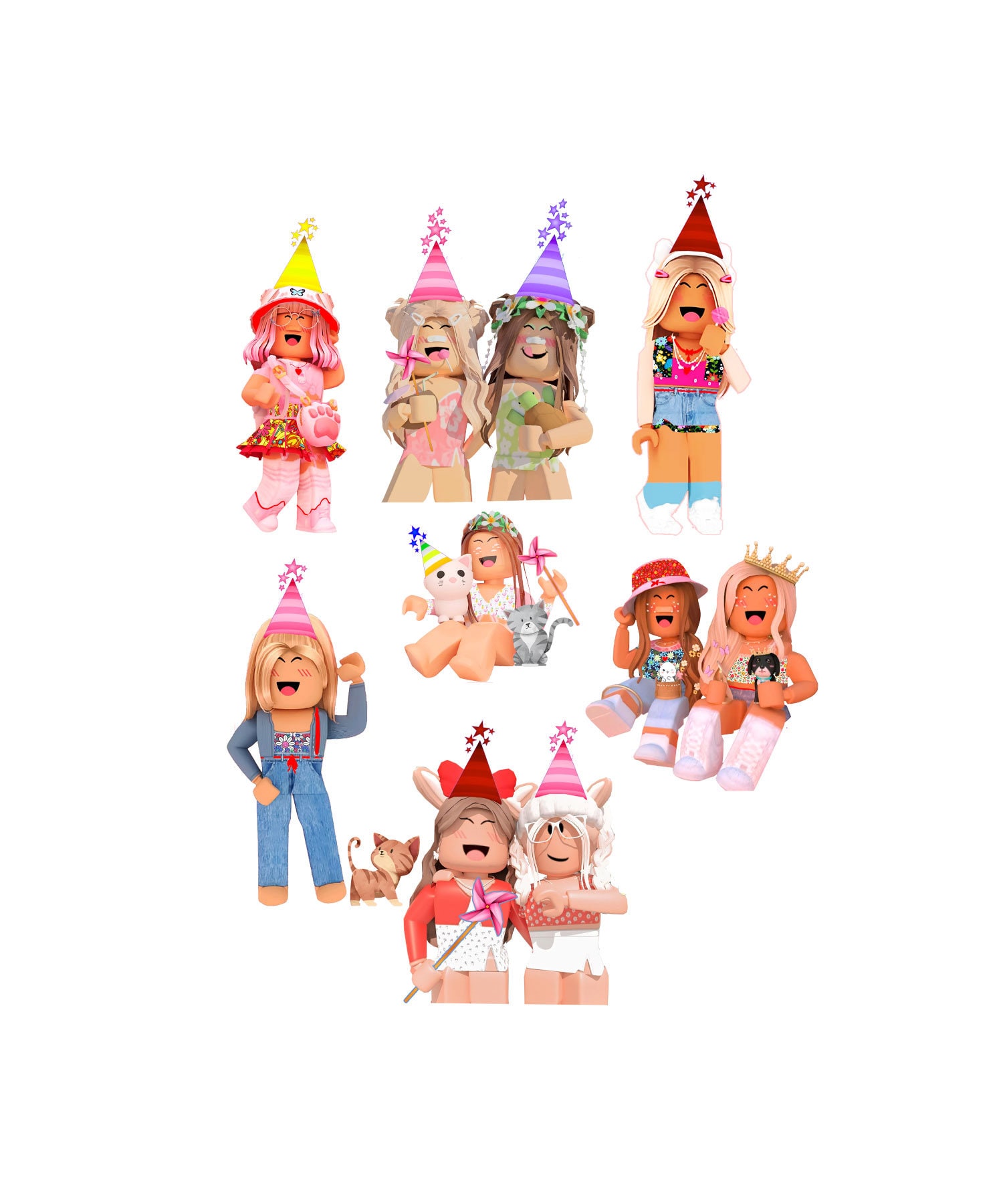 Roblox Mädchen Geburtstag Cake Topper: PNG SVG Bundle (Digitaler Download)