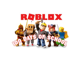 Paquete de imágenes PNG de Roblox "100 días de escuela": 5 diseños (descarga digital)