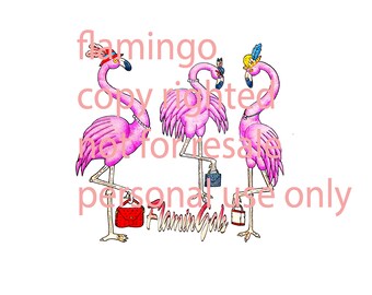 pink flamingoes png flamingo with  scarf and gloves png flamingo snow png , pink flamingo vintage retro style png  flamingo bundle