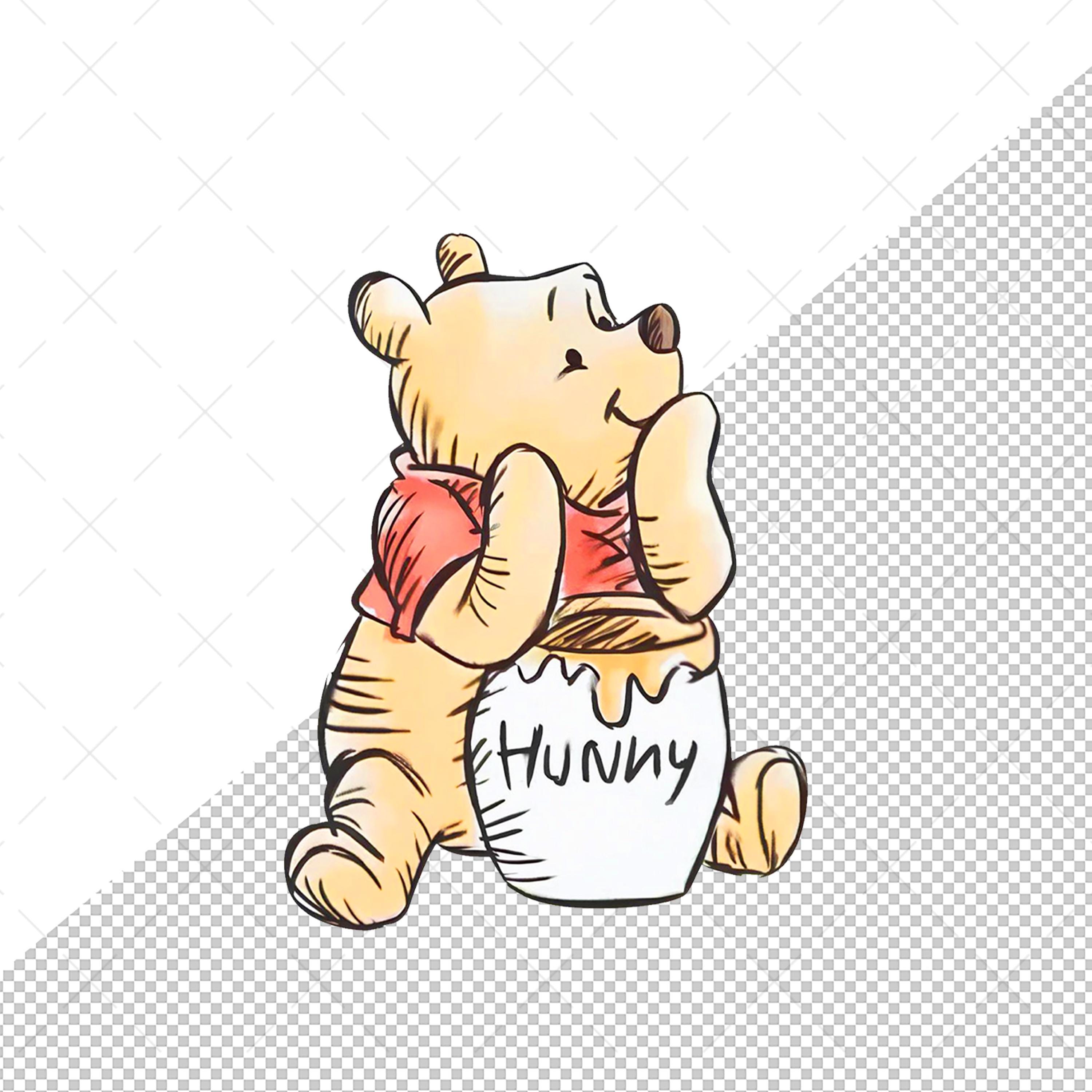 青いくまのプーさんPNGバンドル：クラシックTシャツクリップアート