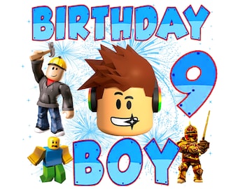 Roblox Birthday Boy 9 PNG Bundle: Customizable Designs