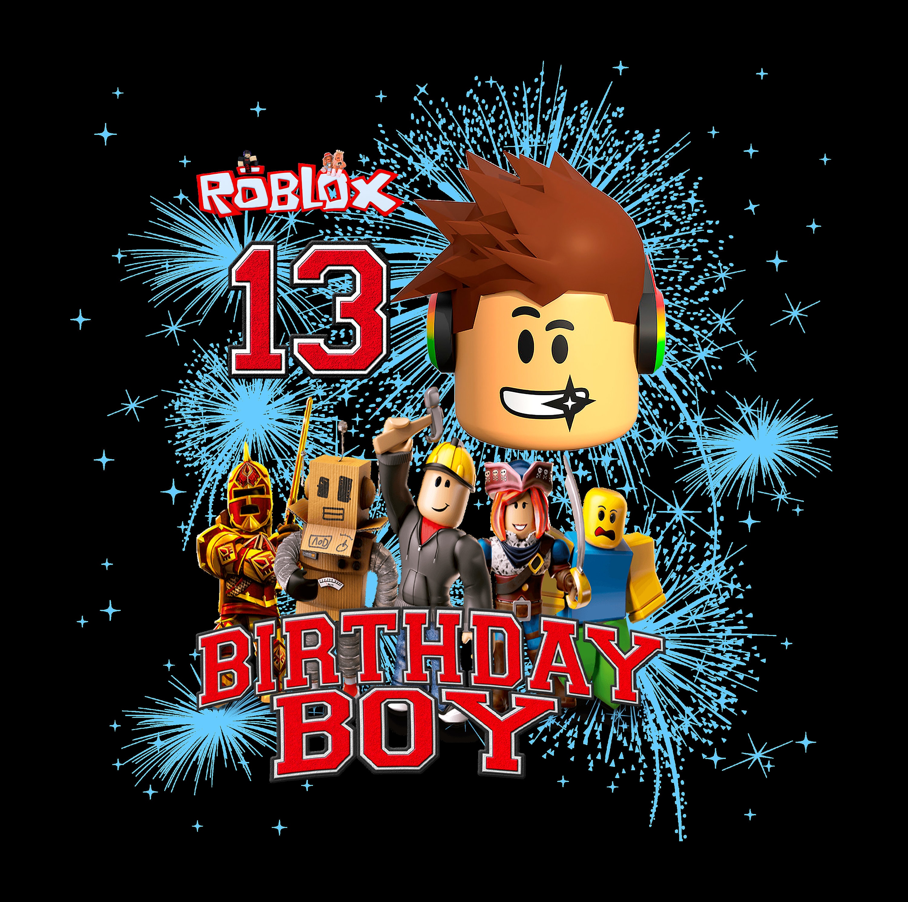 Roblox Birthday Boy 13 SVG PNG Gamer Birthday Design Digital Download Il 83j6 