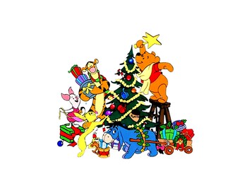 Christmas Winnie the Pooh & Friends SVG PNG Bundle