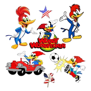 Woody Woodpecker 1940-1972 SVG PNG 2024 DESIGN, Woody Svg, Woody Woodpecker birthday svg png , 300 dpi hi res expandable svg png file,bundle