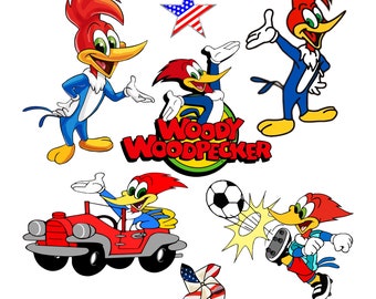 Woody Woodpecker 1940-1972 SVG PNG 2024 DESIGN, Woody Svg, Woody Woodpecker birthday svg png , 300 dpi hi res expandable svg png file,bundle