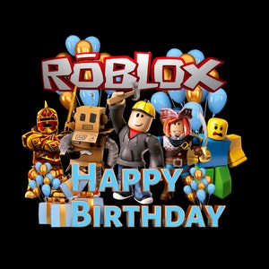 eenvoudige roblox png-taartbestand, 4 ontwerpenbundel, 1 eenvoudig, 3 met verjaardagstekst, zwart roblox 300 dpi hoge resolutie aanpasbaar voeg ook eigen teksten toe.