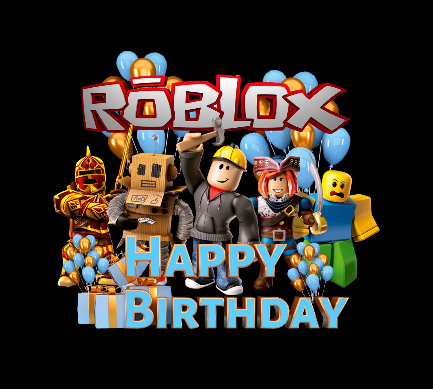 Roblox Cake PNG Bundle: 4 Designs, Birthday Theme (Digital Download, SVG/PNG Files)