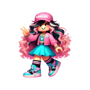 11 roblox girls png  clipart Digital Download. Set of Exclusive High-Resolution images bundle 5 png instant download printable