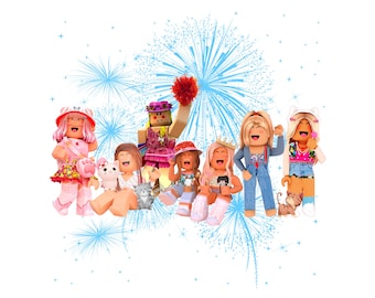 Roblox gilrs png roblox Mädchen Freunde png svg Bundle, roblox Geburtstag gilr png Bundle von 5 Designs digitale Dateien, sofortiger Download