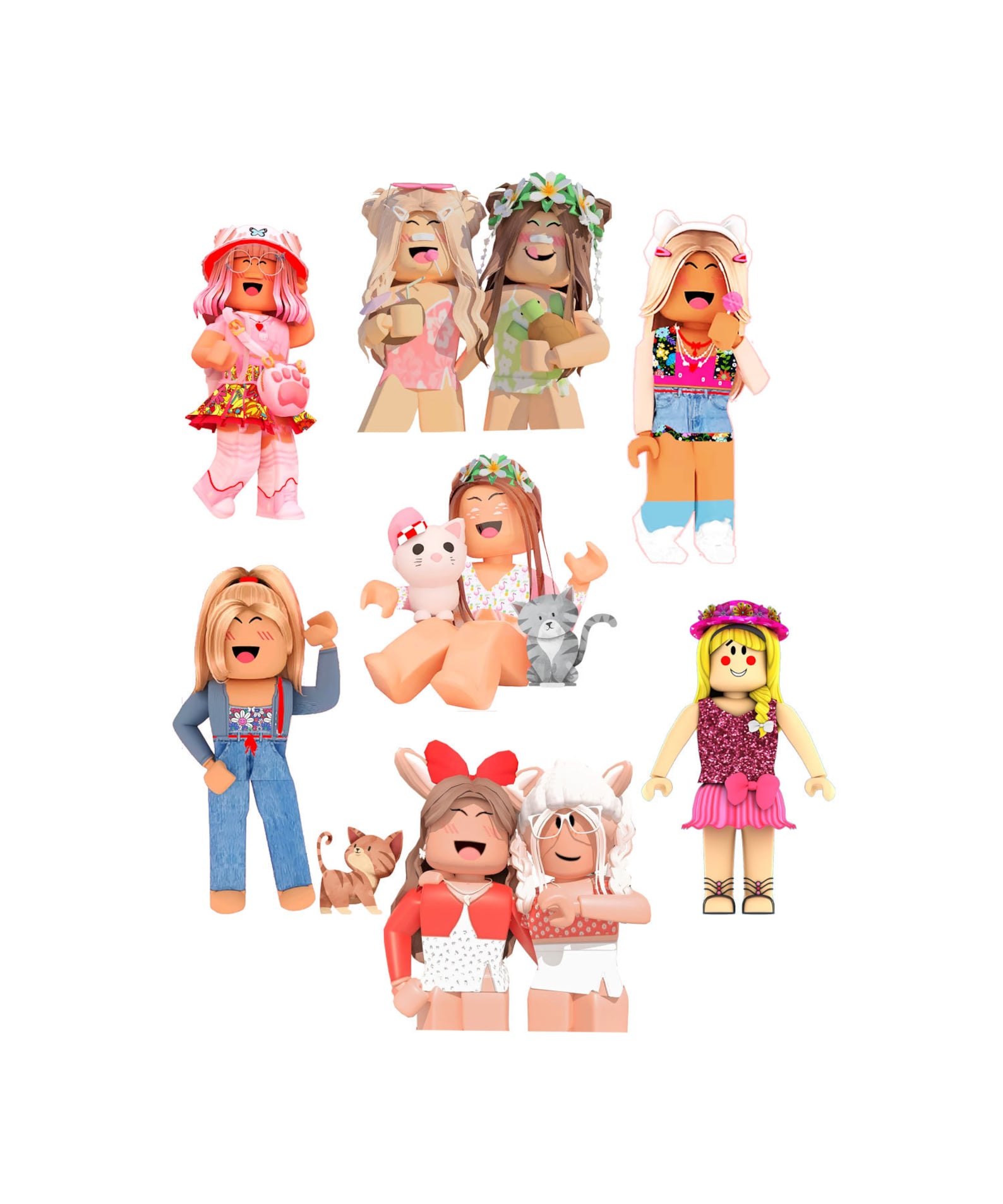 Cake Topper Roblox Gilrs Png Svg Sublimation , Roblox Cake Topper Png ...