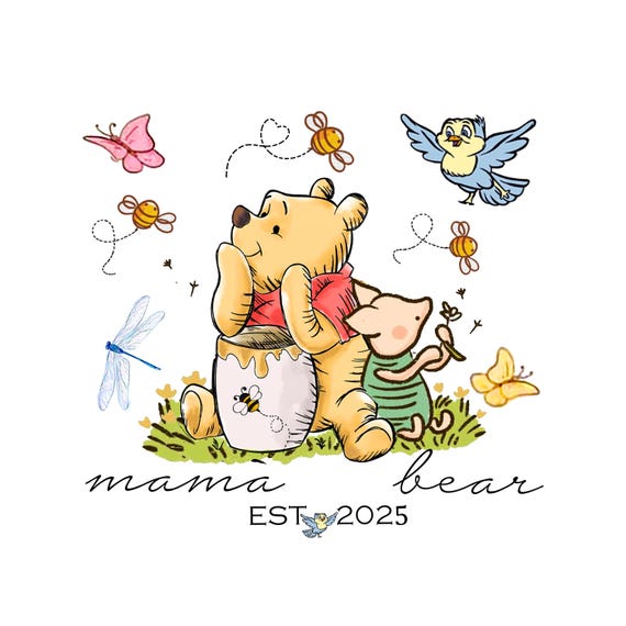 Bundle Mama Bear EST 2025 Png Classic Winnie Pooh and