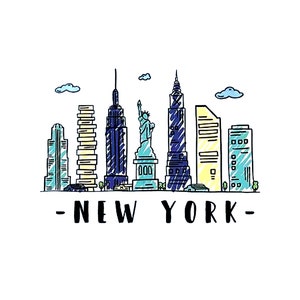 New York PNG SVG, New York Skyline svg, New York City Png, New York silhouette, Eps, NYC Clipart new york skyline sublimation digital png