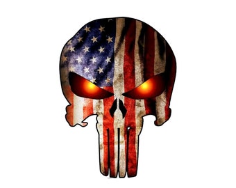 American Flag Punisher Skull PNG Bundle: 4th July Designs (Digital Download)