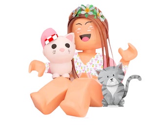 Roblox Girl with Cats PNG SVG Bundle