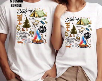 Camping Clipart Bundle: Happy Camper PNG Graphics (Digital Download)