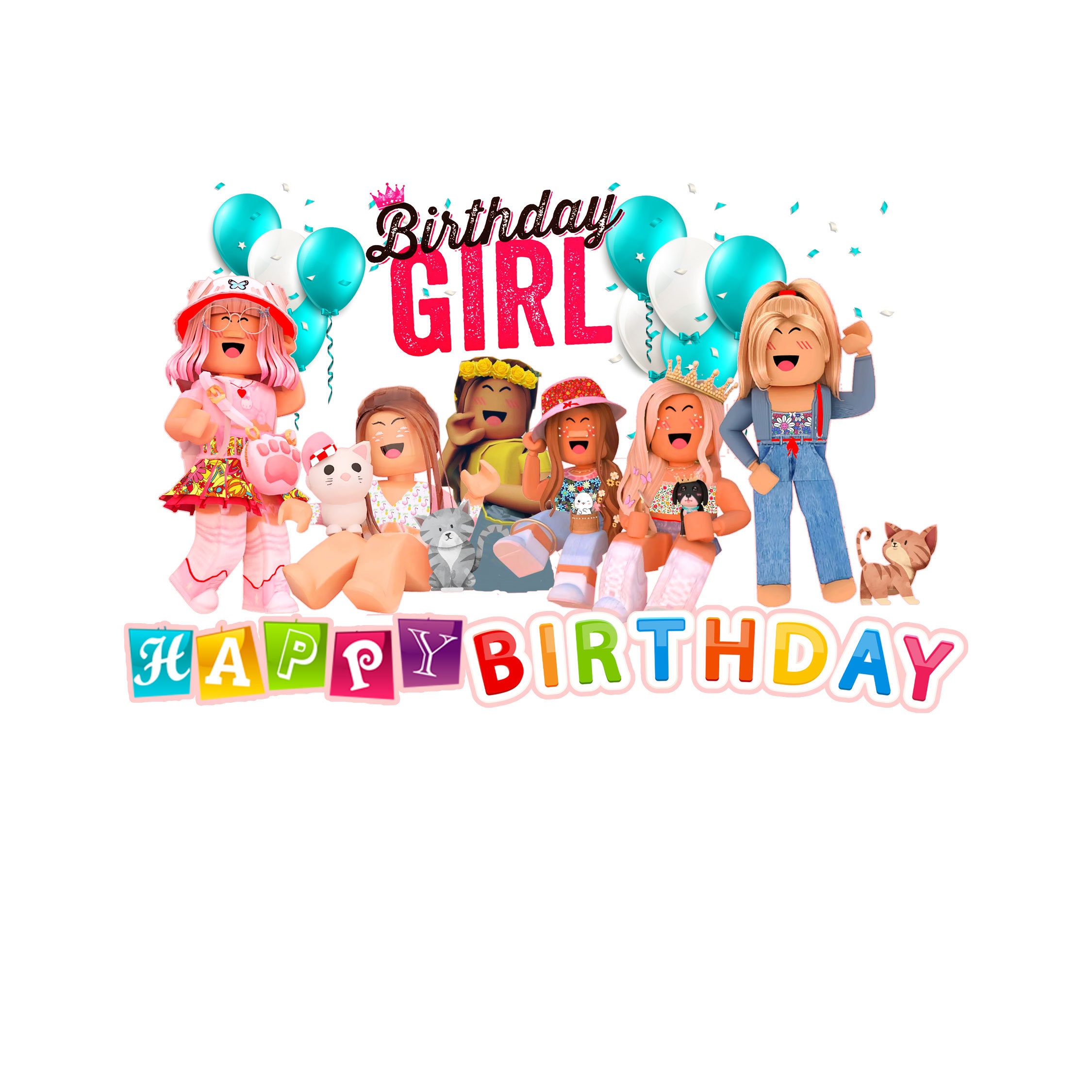 Birthda Girls Roblox Png Svg Sublimation , Roblox Happy Birthday Girl ...