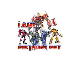 birthday boy transformers png sublimation 3 designs customizable  png  ,transformers happy birthday png for tshirts tumbler coffee mugs svg
