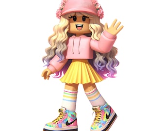 Blonde Roblox Mädchen Clipart Bundle: PNG SVG (Digitaler Download)