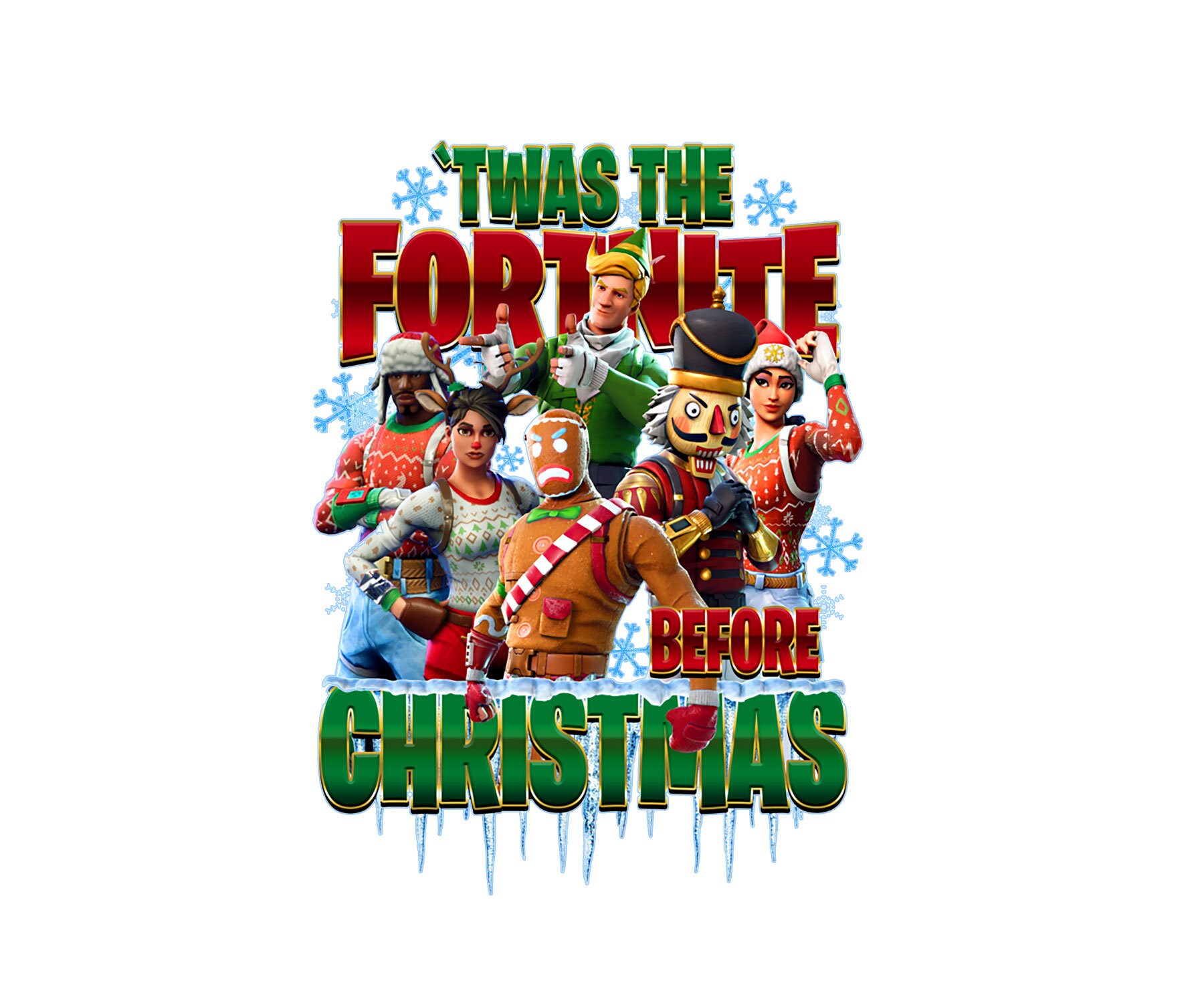 Gaming Christmas Characters Crew Png Svg Bundle , Fort Gaming Chrsitmas ...