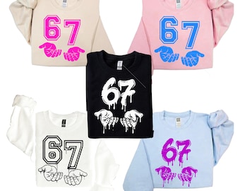 Pacchetto 67 sei sette meme design alla moda download digitale png sublimazione sfondo trasparente