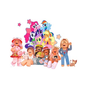 Roblox Girls new png svg sublimation , roblox girls bundle for friends parties png svg roblox girls transparent back bundle with ponies