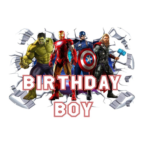 Avengers Birthday png svg sublimation for Shirt - Super Hero Birthday backdrops png svg Shirt - heroes birthday backdrops png svg 4 designs