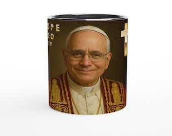 Taza de café del Papa León XIV: Regalo católico, recuerdo del Vaticano