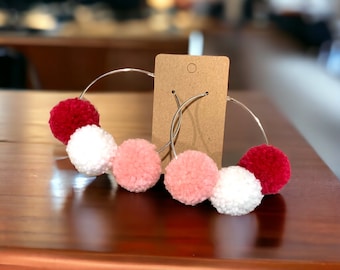 Melinda Jean Pink Trio Mini Hoop Poms