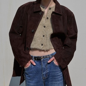 Veste classique Aura 100 % daim véritable