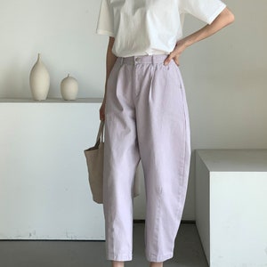 Pastel Relaxed Pants (light Beige) - Etsy