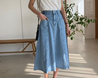 Flare Denim Skirt