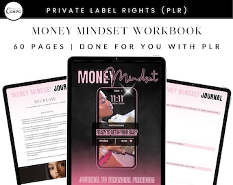 Money Mindset with PLR Ebook, Plr Planner, Plr, DFY Ebook, Done for you ebook, Resell, Black girl, Black woman, 60 pages,