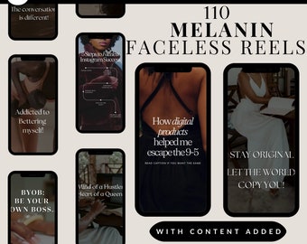 110 melanin black girl faceless reels for Instagram tik tok marketing, Social media Stock Videos, IG Reels, content,aesthetic,minimalist,plr