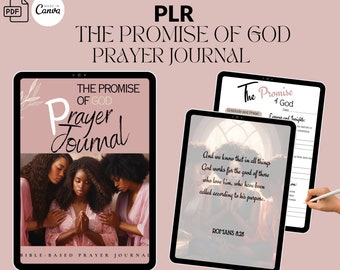 PLR Digital Journal, promise of God prayer journal, journal prompts, black girl bible journal, Prayer Journal,bible study, goodnotes,digital