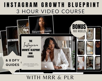 Instagram Growth Blueprint Course With MRR, 8 Done For You Guides, 60 Faceless Reels  Digital Marketing Course, Faceless Marketing, DFY,