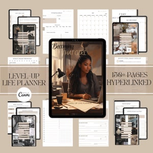 Hyperlinked, Black Girl Planner, level up planner, GoodNotes Planner, Self Care, Black Girl life Planner,Black Girl Magic, Business Planner